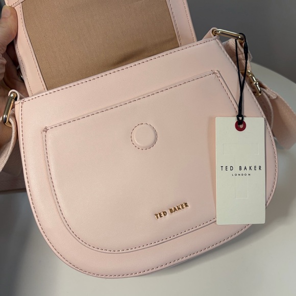 TED BAKER London NWT Baby Pink Webbing Darcell Satchel Crossbody bag MSRP $280 - Picture 10 of 14